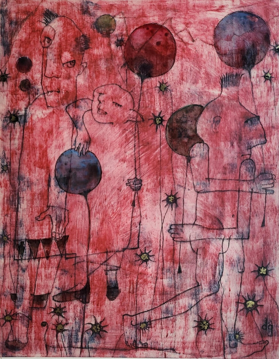 The Confused. 2021. pencil and gouache, on board. 24cm x 30cm