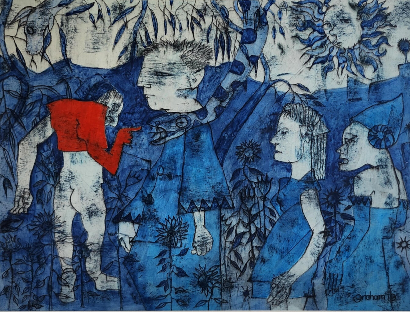 Mislead. 2019. pencil and gouache, on board. 30cm x 40cm.